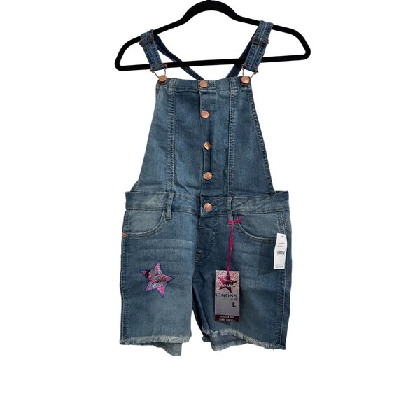 Vigoss Other - Vigoss Girls Denim Shortalls Size L Regular Rise Super Stretch Blue